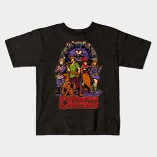 Dungeons and Mysteries - RPG Vintage Dog Cartoon Kids T-Shirt